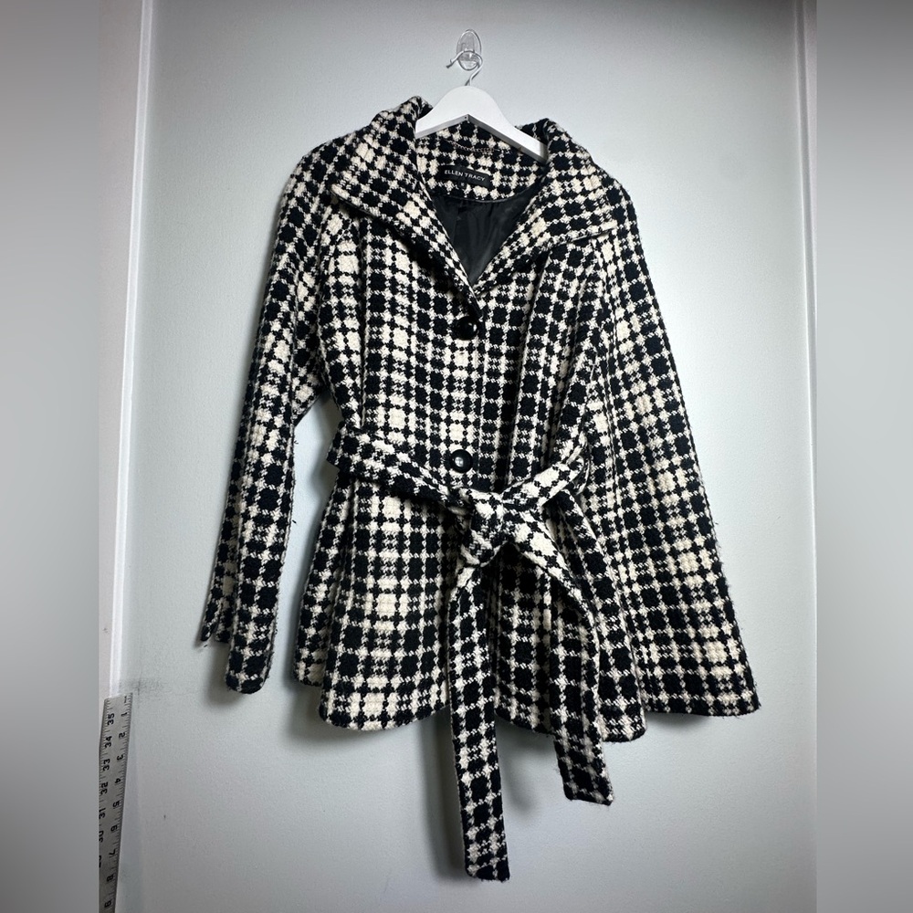 Ellen Tracy Wool Blend Checked Pattern Button Dow… - image 5
